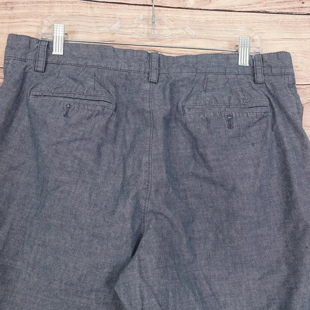 Banana Republic Shorts Mens 36 Gray Chino Cotton Flat Front 10 Inseam Casual